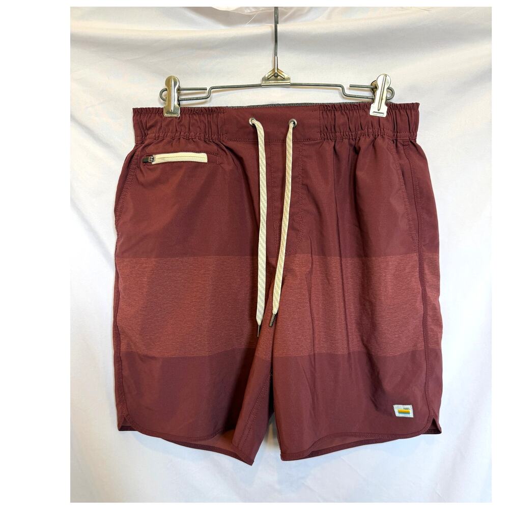 Men's Vuori Banks Athletic Shorts 7" Inseam, Medium, Burgundy Red